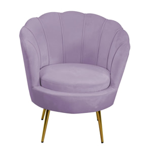 Poltrona Tulipan Vacchetti in velluto viola cm73x72h77