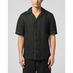 PHILIPP PLEIN Linen Bowling Shirt Plein Tennis