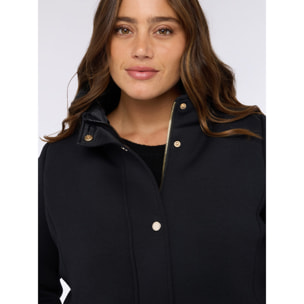 Fiorella Rubino - Plumífero bimaterial con capucha - Negro