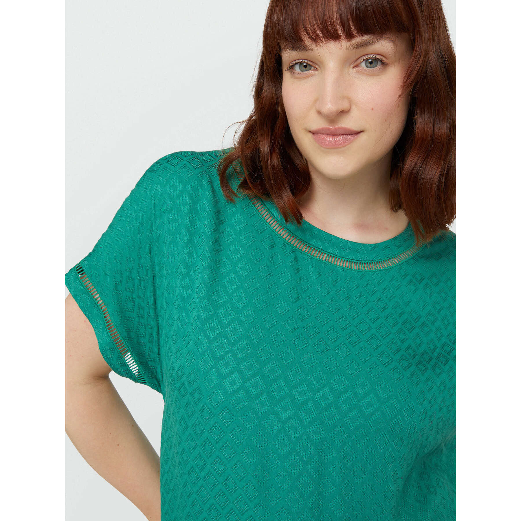 Fiorella Rubino - Blusa a disegni etnici in viscosa LENZING™ ECOVERO™ - Verde