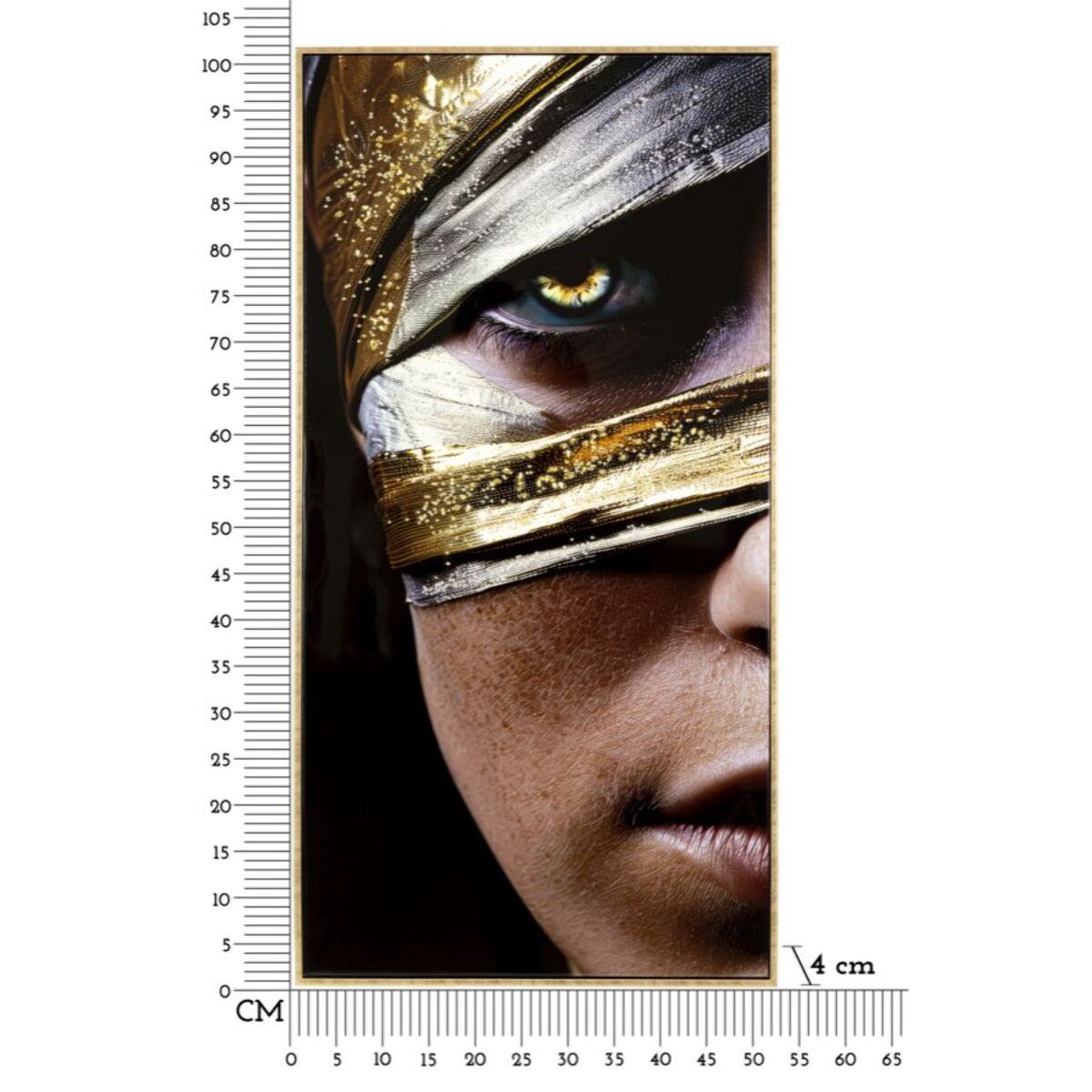 DIPINTO SU TELA LACCATO NAIROBI C/CORNICE -A- CM 52X4X102