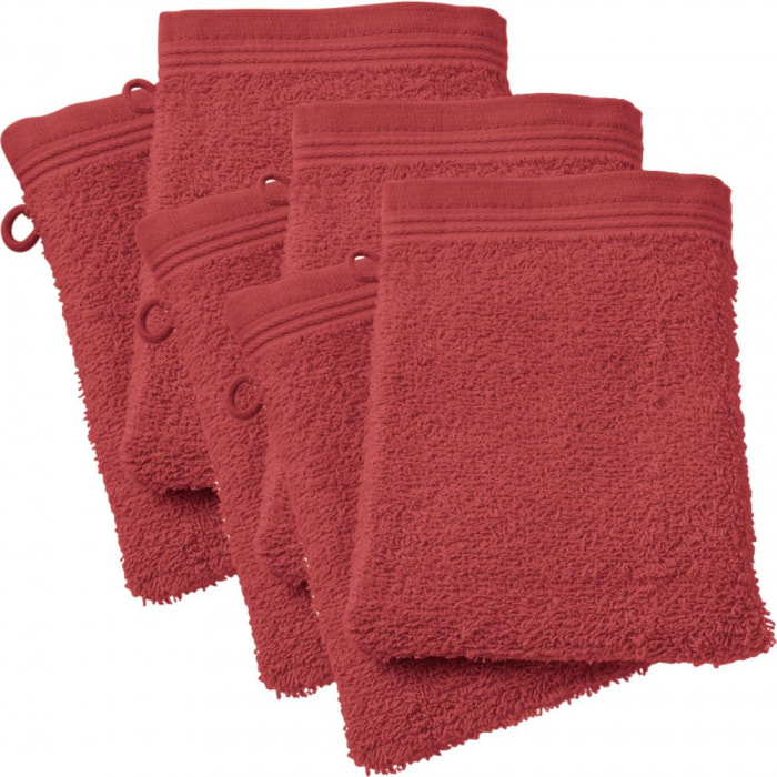 Lot de 6 gants de toilette éponge ''Spa'' 15 x 21 cm / 400 gr/m² - ''Spa'' Cuivre