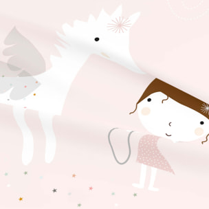 Juego de Sábanas Estampadas - Infantil - Incluye 1 Funda de Almohada - 100% Algodón - Pegaso Mágico