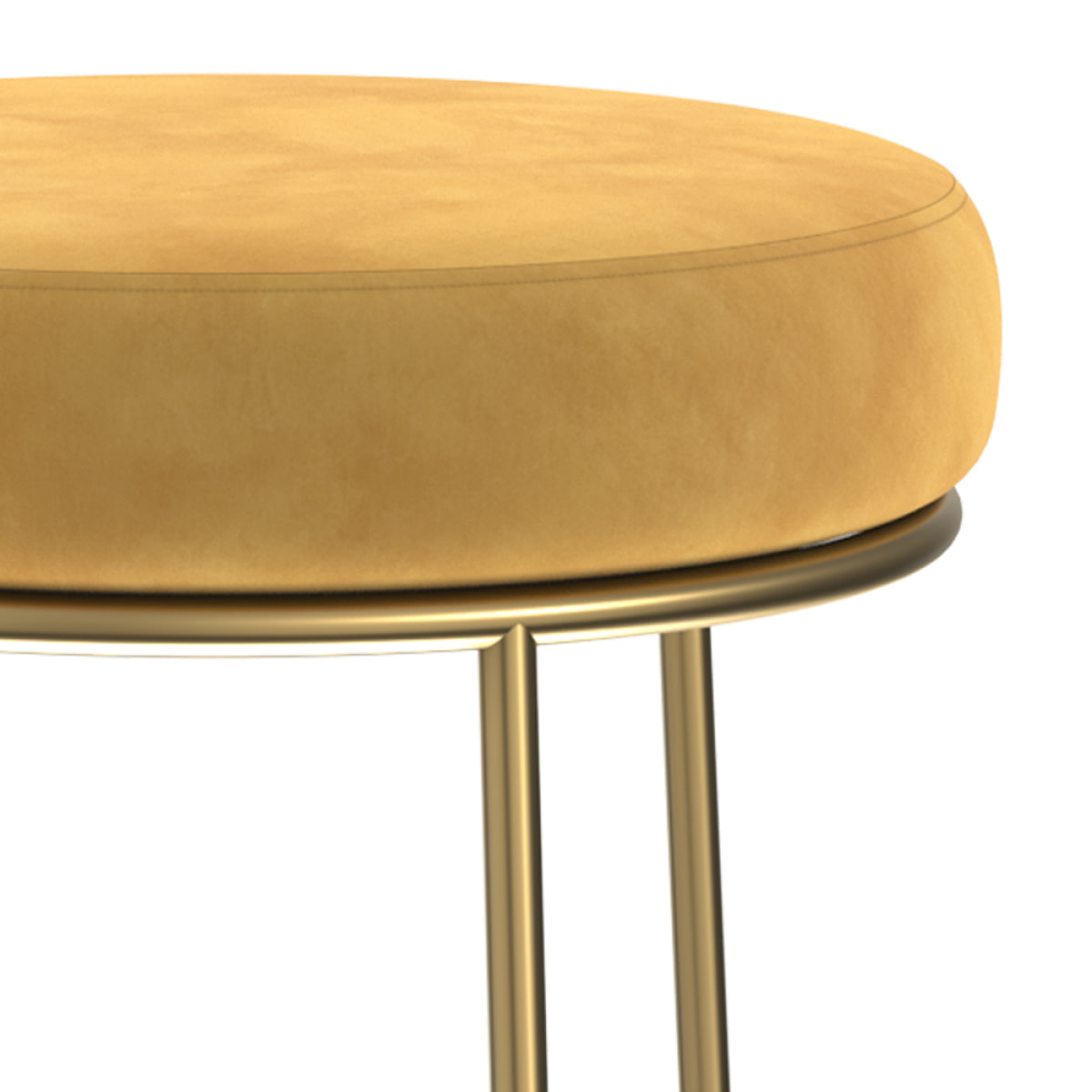 Tabouret de bar Kendal en velours jaune curry 73 cm (lot de 2)