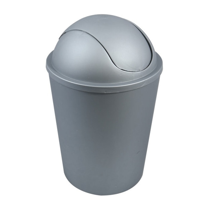 Poubelle à bascule AKO 5,5L Argent MSV
