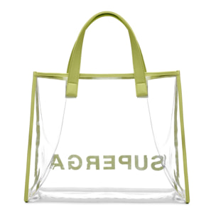 Borse Superga Donna Verde Transparent Shopping Bag