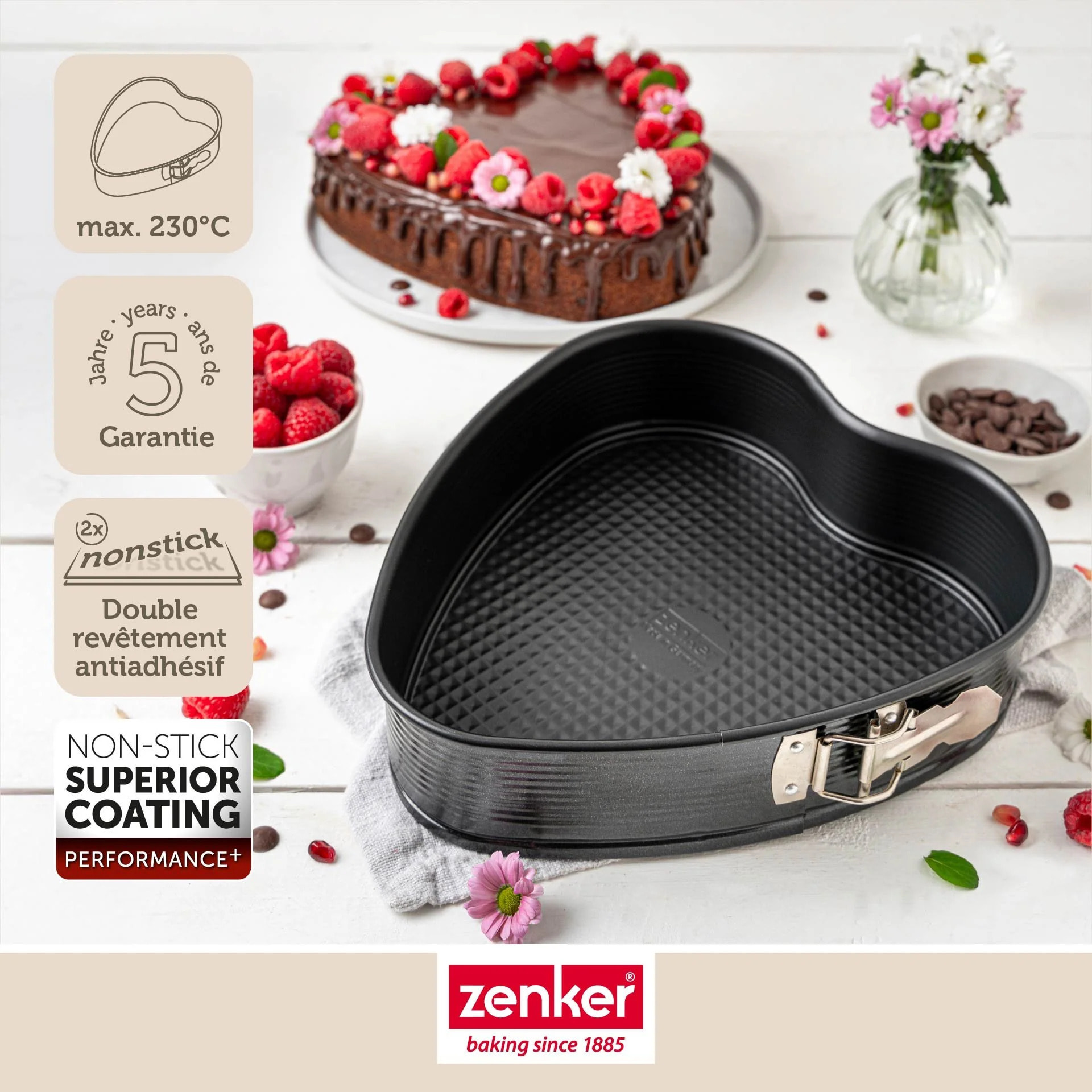 Moule à Charnière en Forme de Cœur 24 x 28 x 7 cm Zenker PerfectBack+