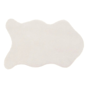 Tapis "Couka" effet fourrure blanc ivoire 60x90cm