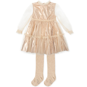 VESTIDO CON LEOTARDOS ORO - Oro
