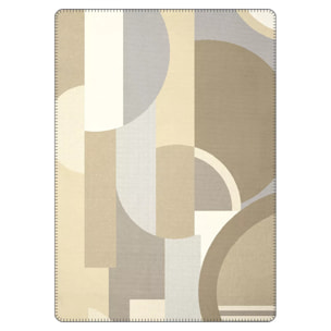 Plaid coton mélangé 415 g/m² motif jacquard beige gris Livio naturel