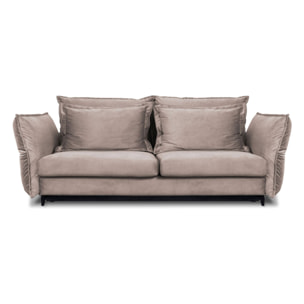 Canapé Velours Droit Convertible Verduro - 3 Places