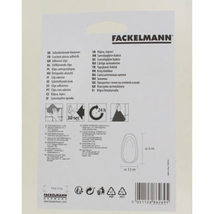 Lot de 2 crochets adhésifs à pince Fackelmann Tecno