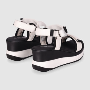 Sandalias de Tejido - Blanco - Tacón: 7 cm