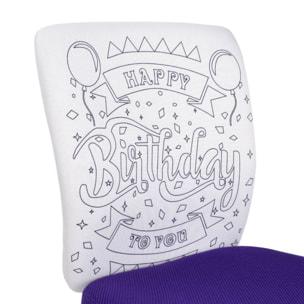 Silla de estudio infantil Píntame Morado - Blanco