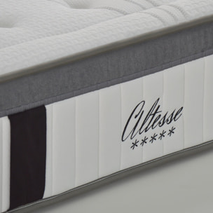 Ensemble Matelas Altesse & Sommier Kit Bois, Mémoire de Forme & Hyper Soft, 27 cm, Accueil Enveloppant, Soutien Ferme