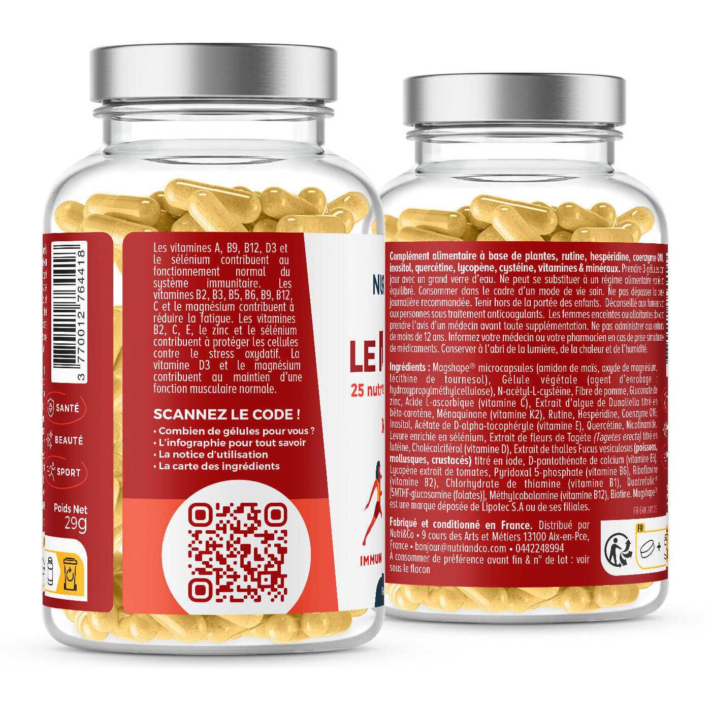 Nutri&Co Multivitamines et Minéraux 25 Nutriments pour l'Immunité - 90 gélules