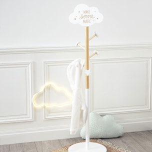 Perchero infantil de madera con decoración de nube WellHome.