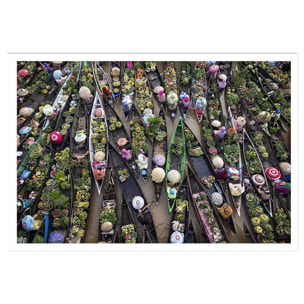 Affiche paysage marché flottant Affiche seule