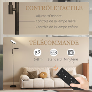 Lampadaire LED 42W dimmable 2700K-6500K 4 couleurs variation continue 4 modes scène télécommande noir