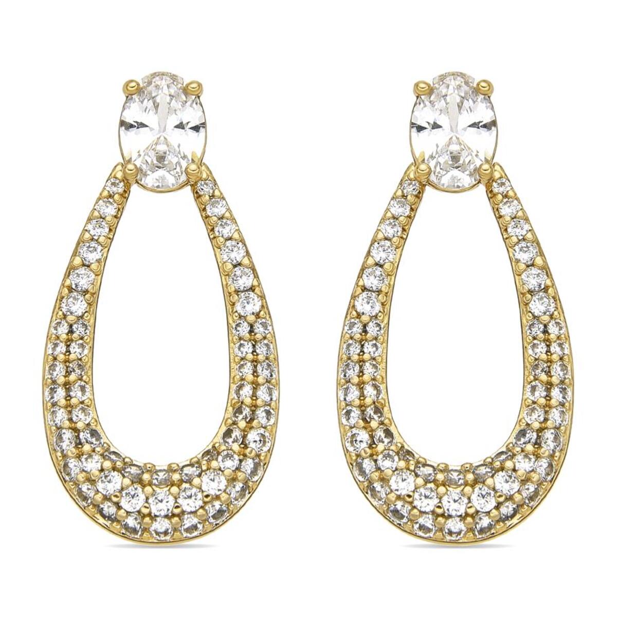 Pendientes con Circonita Brillante acabado oro 18k