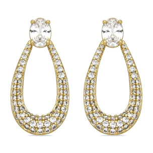 Pendientes con Circonita Brillante acabado oro 18k