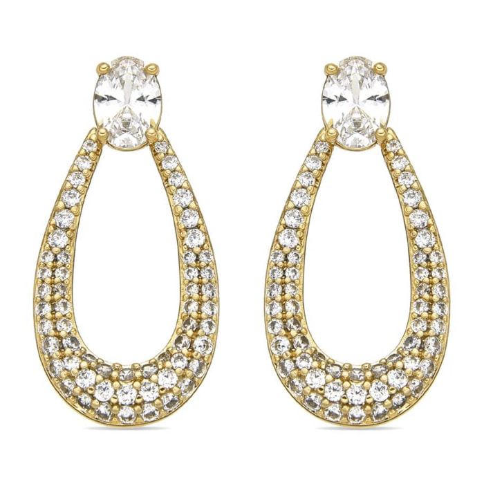 Pendientes con Circonita Brillante acabado oro 18k