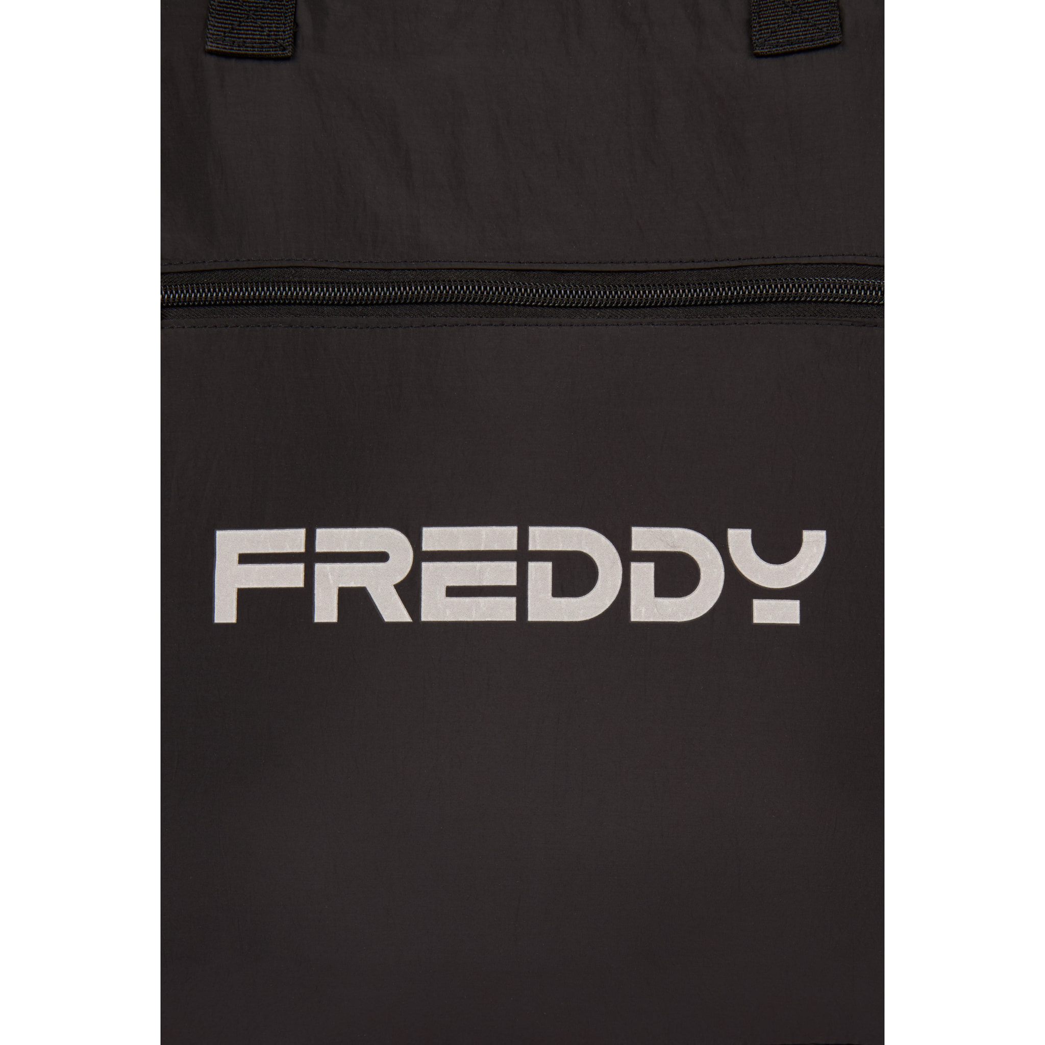 Borsa shopper in nylon con zip e logo FREDDY gommato