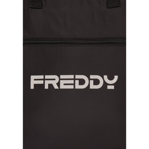 Borsa shopper in nylon con zip e logo FREDDY gommato