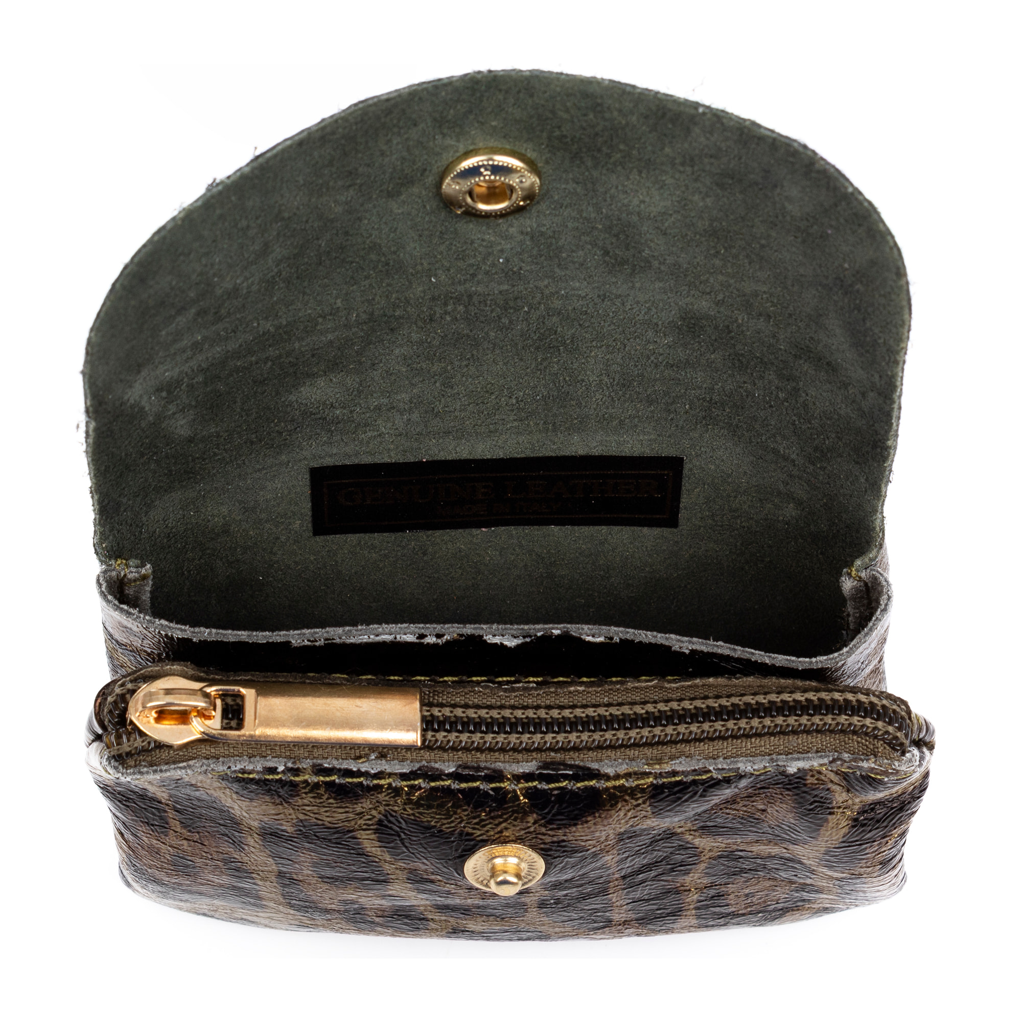 Alpignano portafoglio donna. Pelle autentica camoscio laccato lucido.