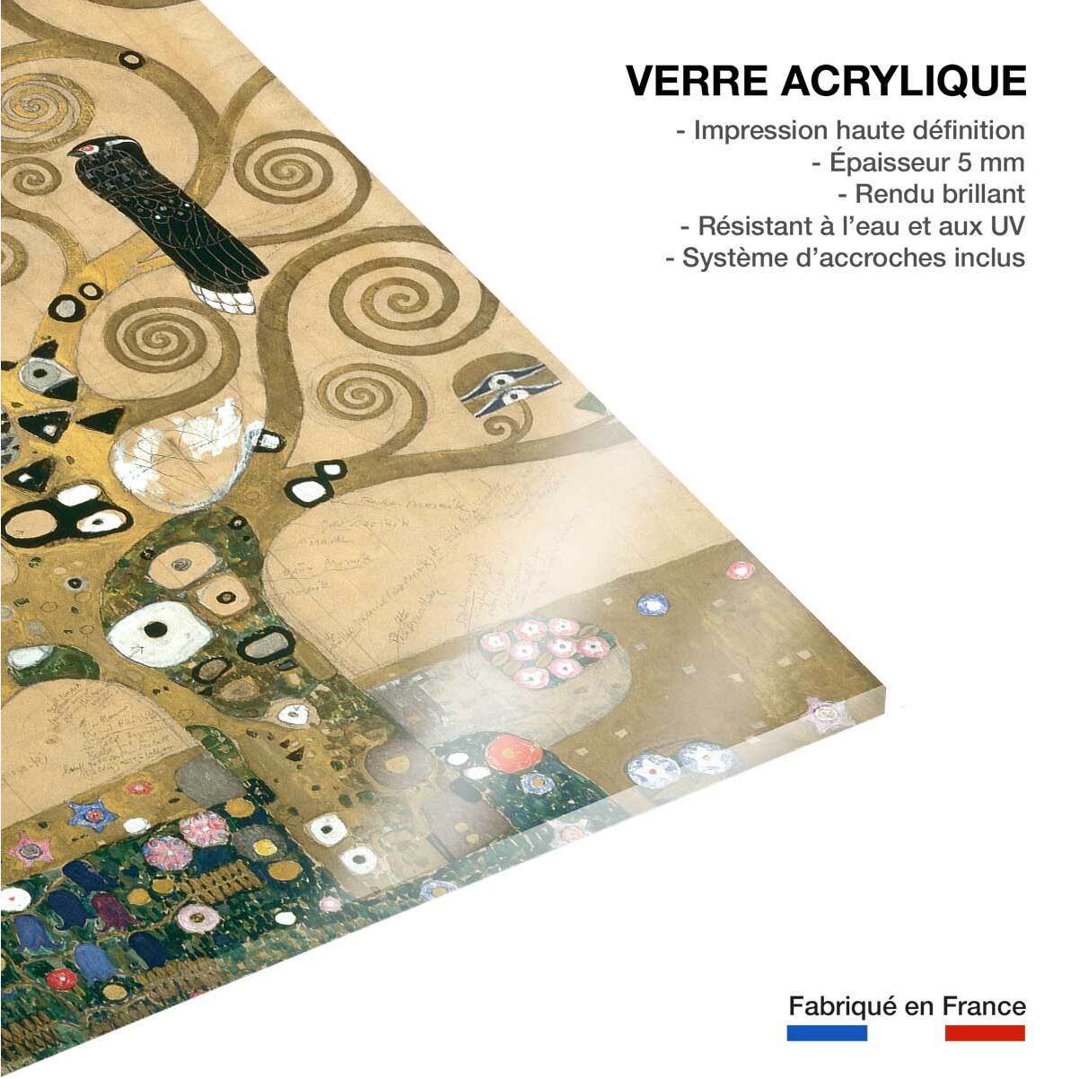 Tableau célèbre L'arbre de vie par Gustav Klimt Tableau plexiglas