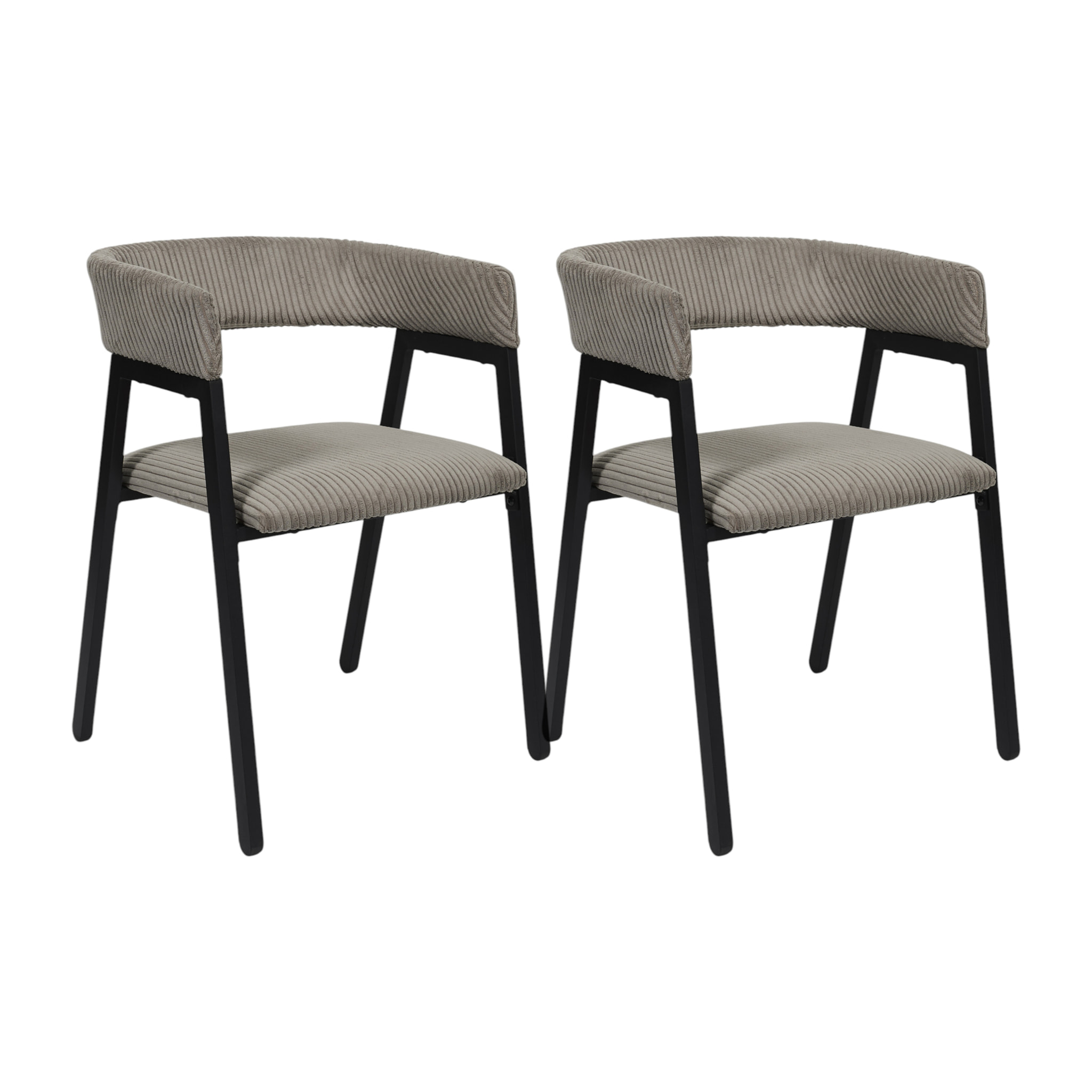 Fauteuil Design Cotele Scott Taupe - Lot De 2