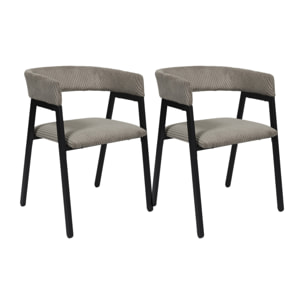 Fauteuil Design Cotele Scott Taupe - Lot De 2