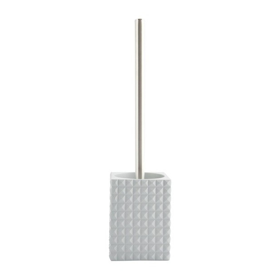 Brosse Wc avec support Polyresine KUBIK Gris Clair MSV