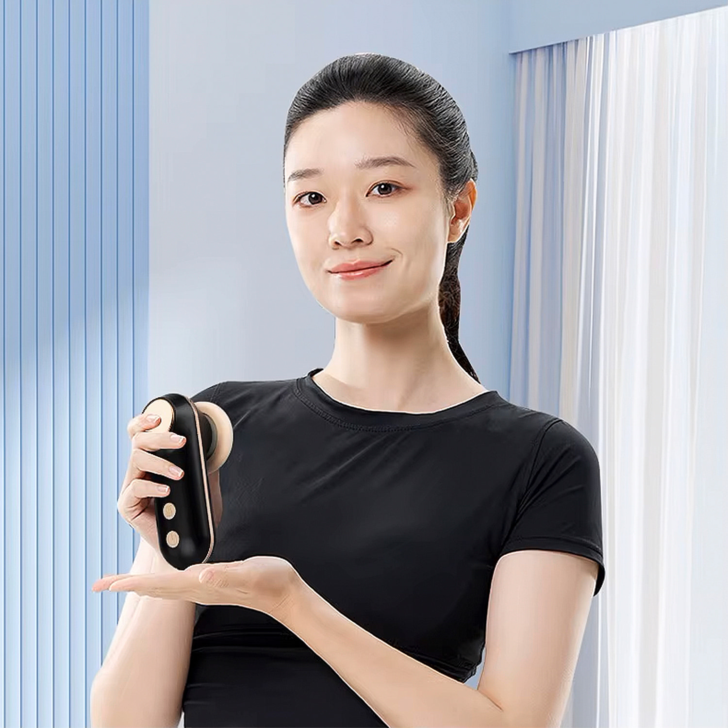 Masajeador electrónico, para el cuidado facial, ojos y cabeza. Con placa de calor de 3 niveles. 3 niveles de vibración.