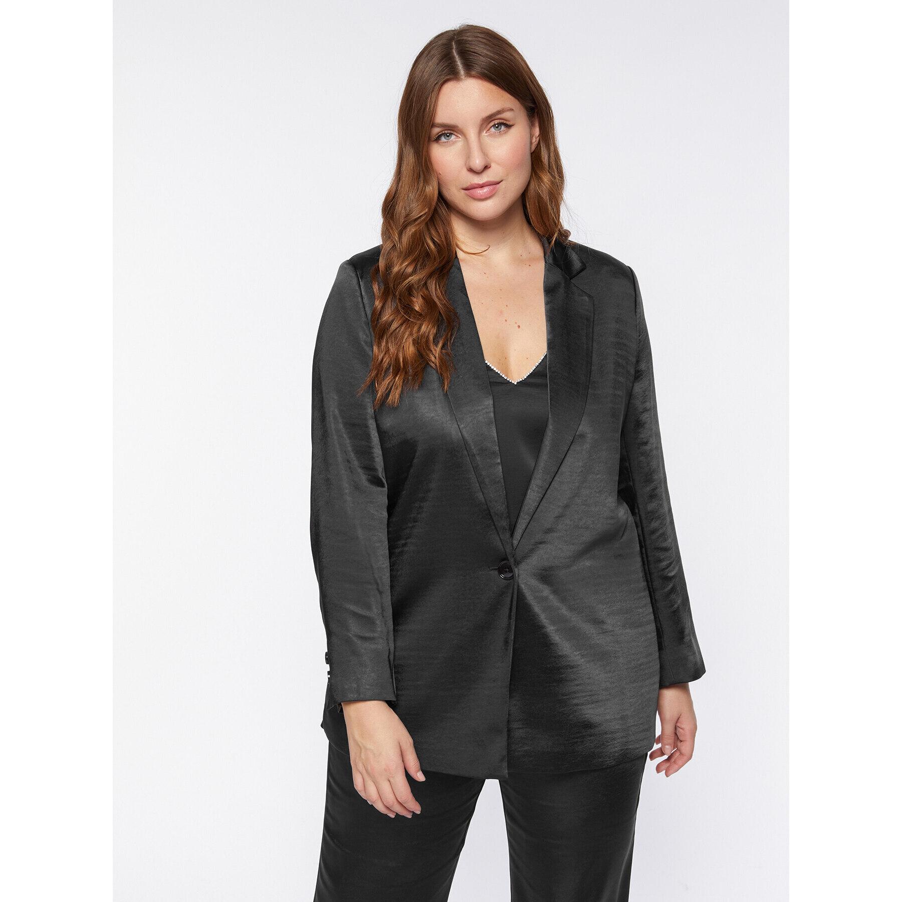 Fiorella Rubino - Blazer elegante in raso - Nero