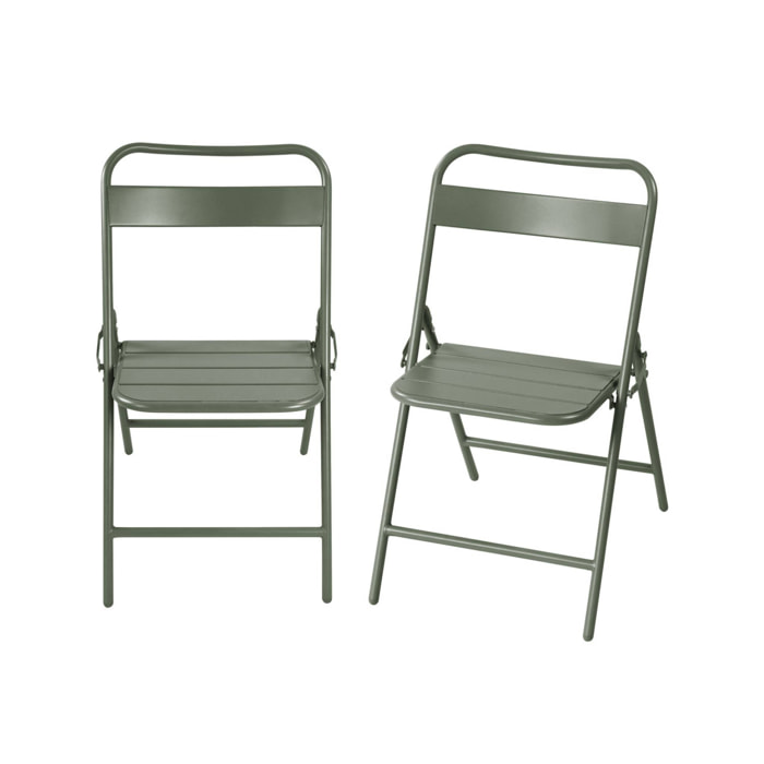 Chaise de jardin pliante acier (lot de 2) AMÉLIA