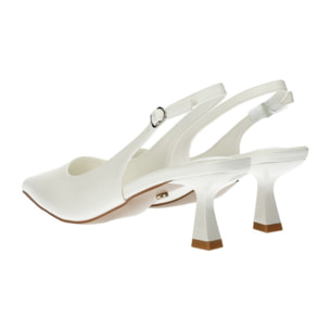 Décolleté sling back Donna Tata Italia Bianco