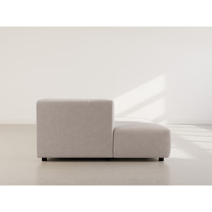 Curtis - canapé d'angle gauche 4 places avec accoudoir en tissu texturé - Beige