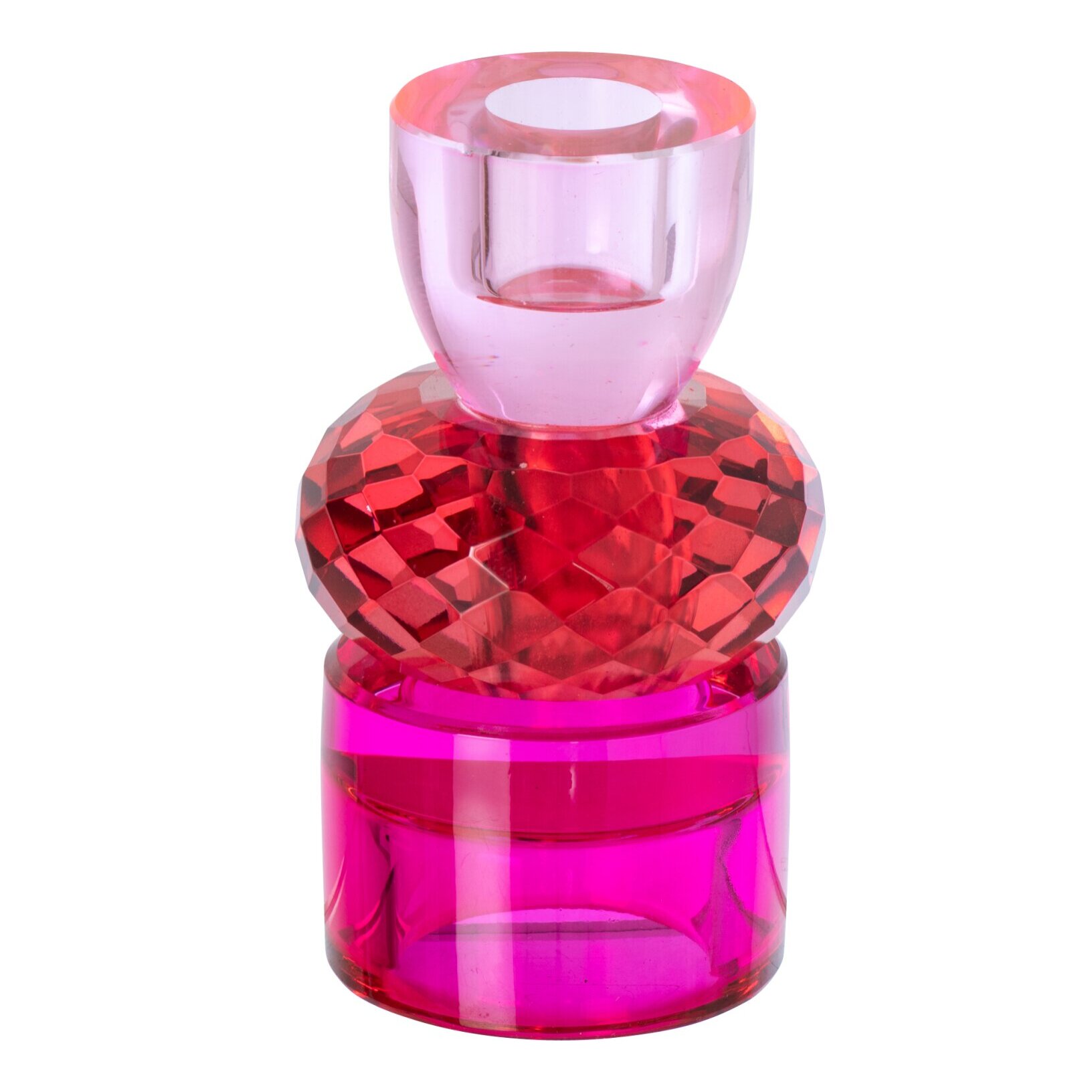 J-Line bougeoir - verre - rouge Noël/fuchsia - small