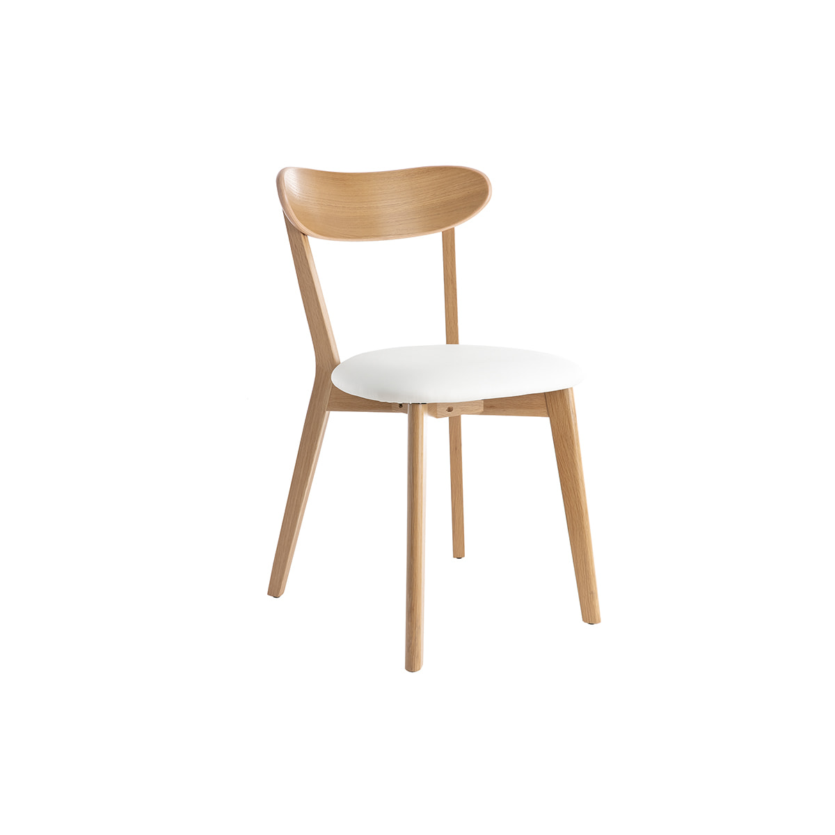 Chaises vintage en bois clair chêne et blanc (lot de 2) DOVE