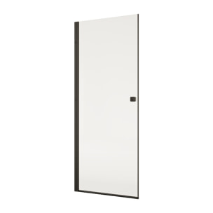 Porte de Douche Pivotante 70x195cm - Verre Trempe 8mm Anticalcaire - Alu Noir - DARK ELEMENTARY