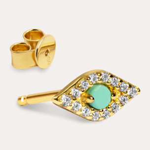 Orecchino Blue Eye   Argento Placcato Oro