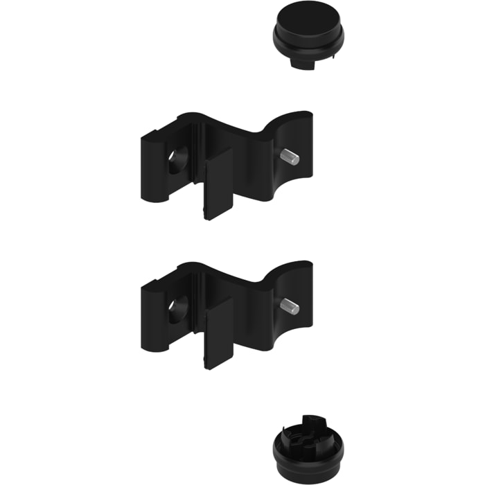 Kit support poignée Diva XI LA CROISÉE DS Ø 35 - Noir 9005 B3 - DS7328-013