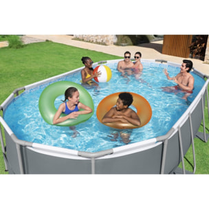 Bestway Piscine hors sol tubulaire ovale Bestway Power Steel 488 x 305 x 107 cm gris