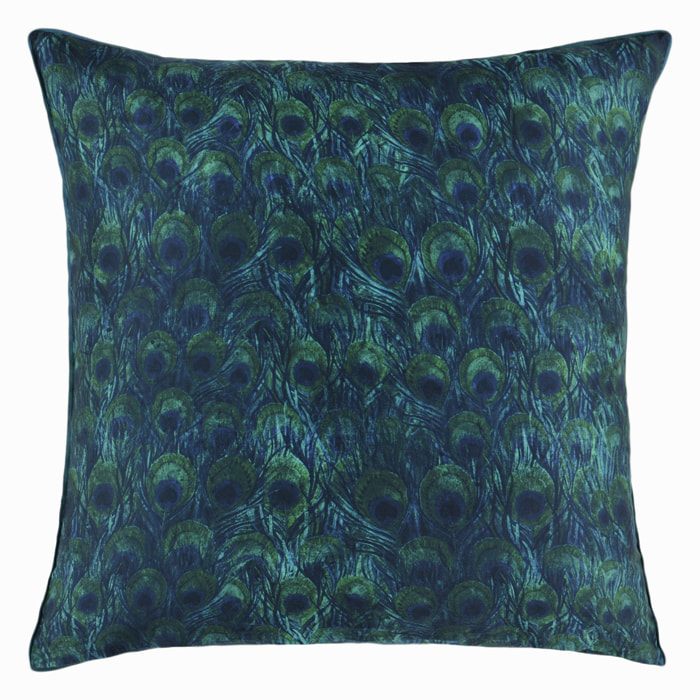 Taie d'oreiller imprimée en satin de coton, ARJUNA LEAF, Viridian