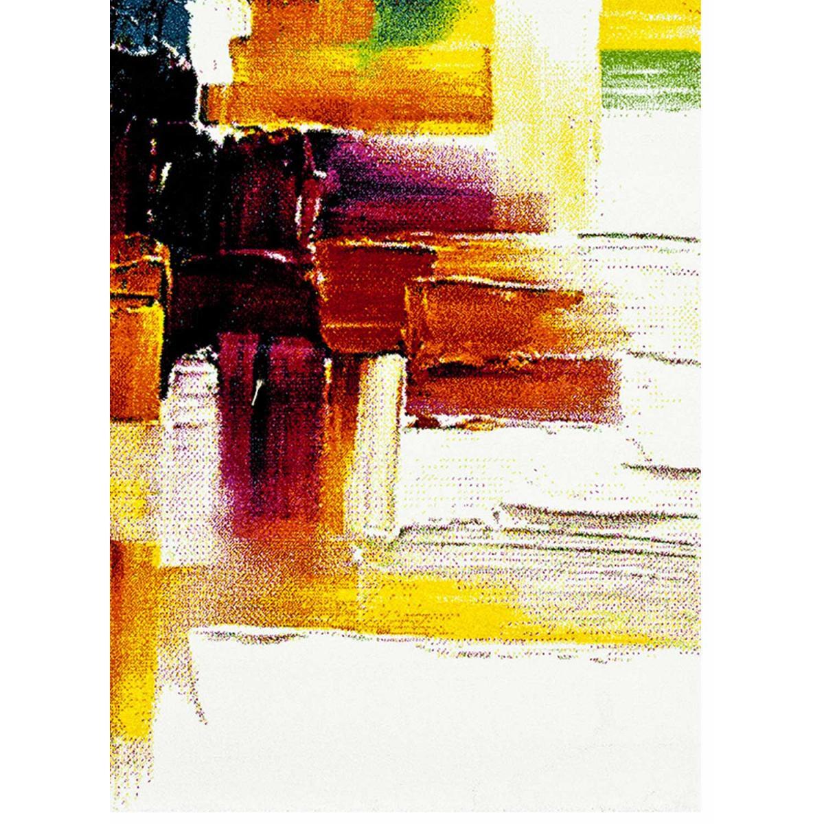 Tapis motif abstrait Rufa multicolore