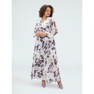 Fiorella Rubino - Vestido largo con estampado floral - Blanco