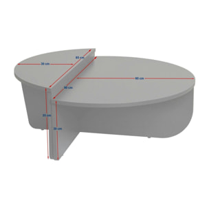 Table basse moderne plateau effet noyer - 2 hauteurs MARFA