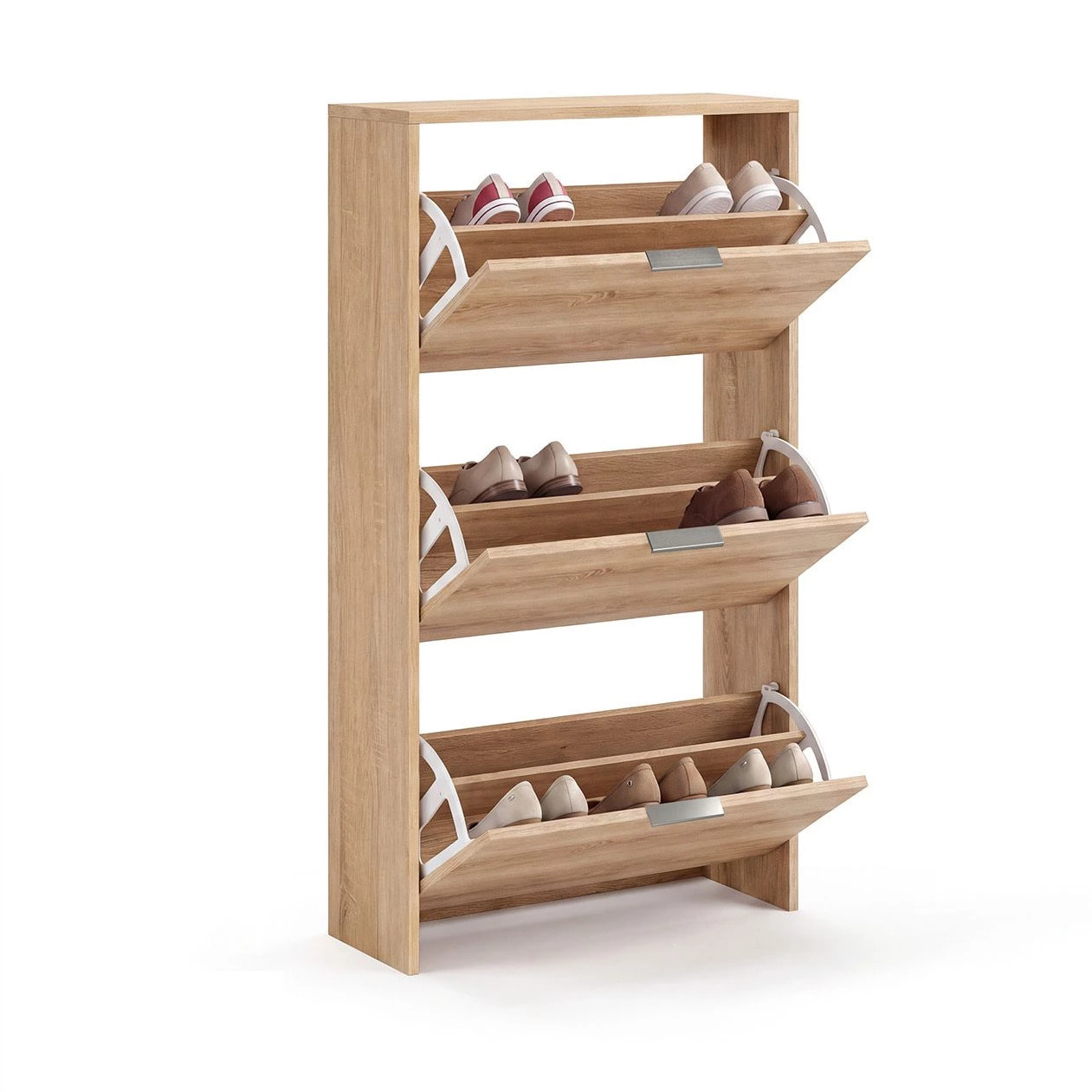 Zapatero de 3 puertas abatibles en roble canadian 60x113 cm Remi Roble Canadian