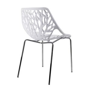 Chaise ajourée et empilable avec pieds métal chromé - QUEEN 3